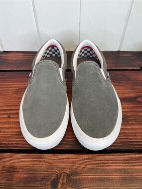 Vans Skate Slip-On Pewter Grey Suede Skateboarding Shoes Men’s 7 / Women’s 8.5